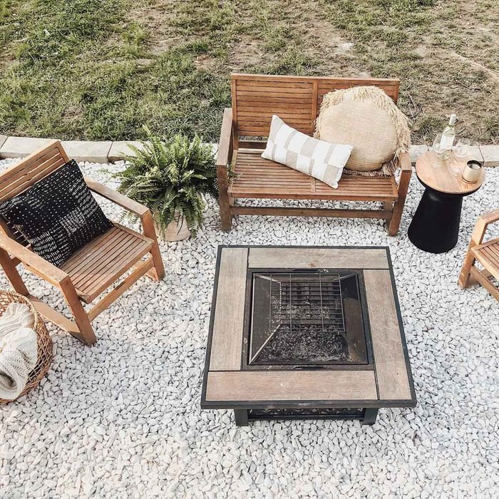 Wooden pieces of furniture.